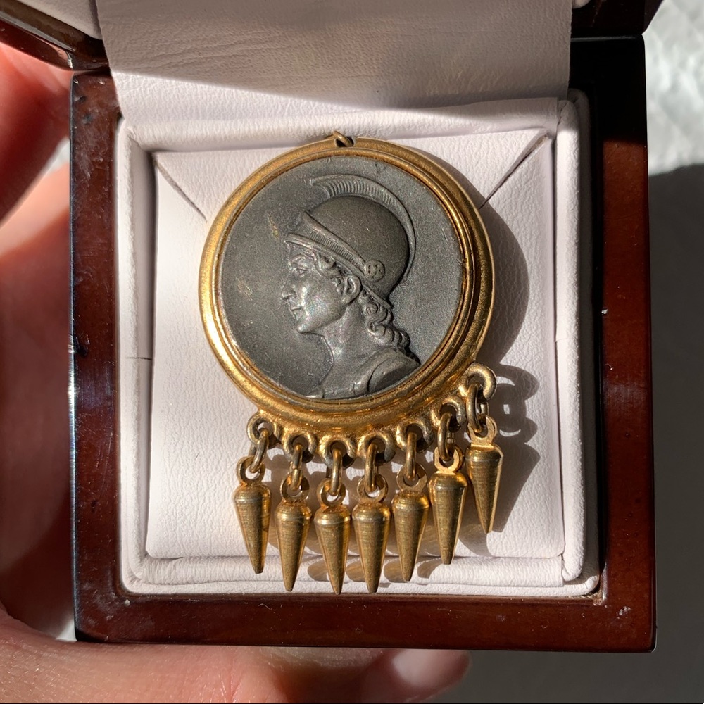 ⭐️Ben-Amun Roman Coin & Spiked Fringe Pendant